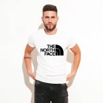 تی شرت طرح برند نورث فیس سفید رنگ