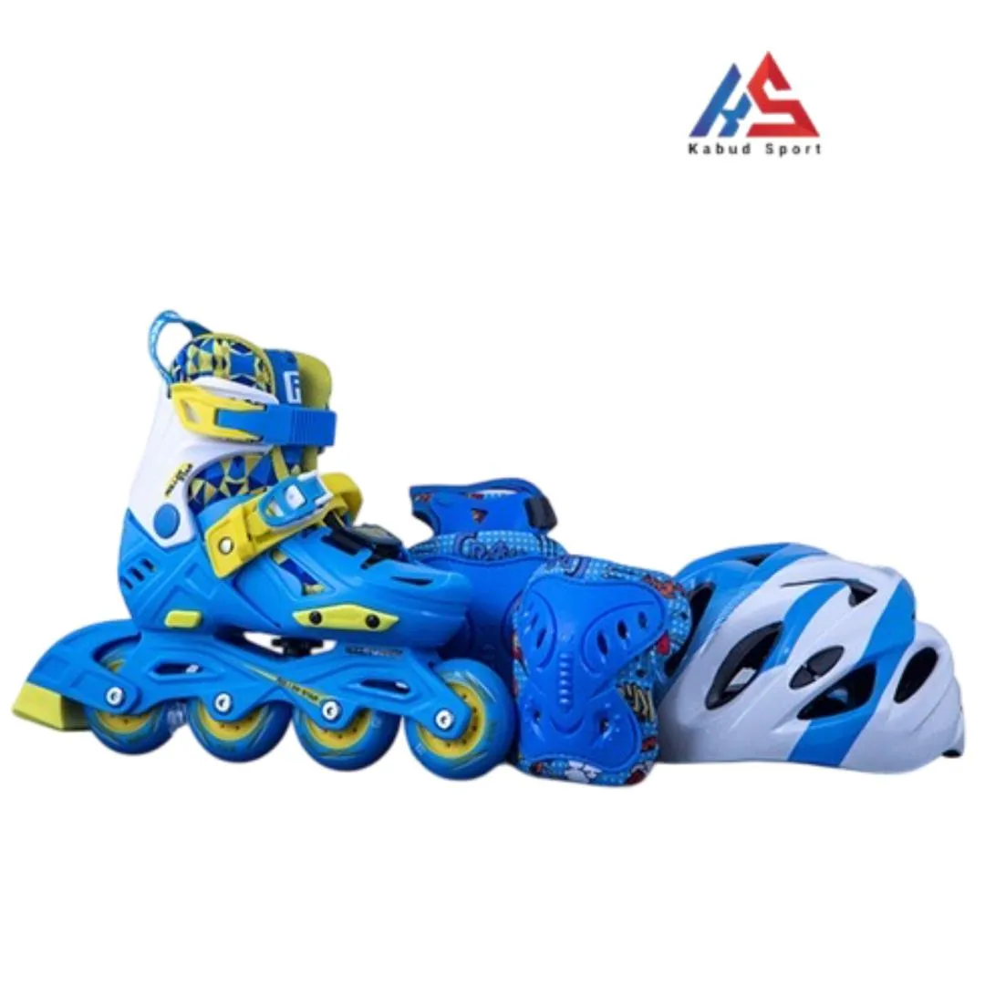 اسکیت Roller Star پک کمبو آبی اسکیت Roller Star پک کمبو آبی