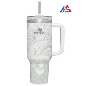 ماگ استنلی ۱.18L مدل Quencher H2.O Tumbler پاستیلی سفید طوسی