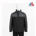 نمای جلو کاپشن بادگیر مردانه کاراکال C3102A خاکستری
